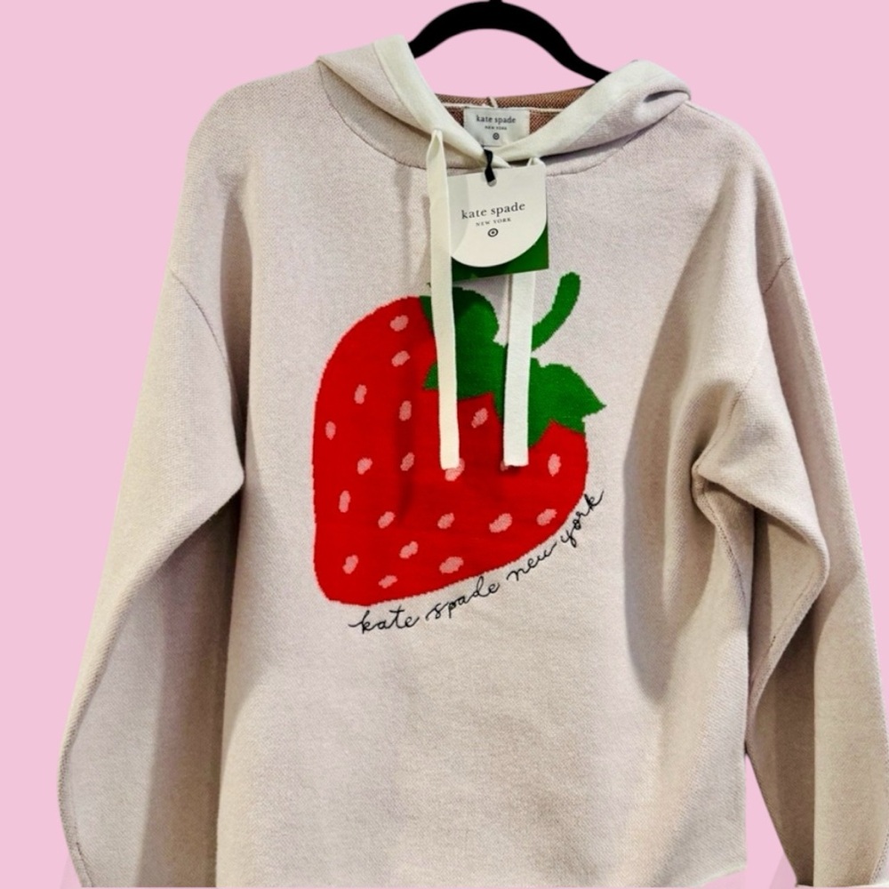 Kate Spade Strawberry Hooded Sweater - Picture 6 of 6